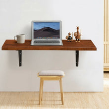 Load image into Gallery viewer, 40&#39;&#39; x 14&#39;&#39; Wall-Mounted Desk Rubber Wood Dining Table with Sturdy Steel Bracket
