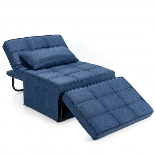 Sofa Bed 4 in 1 Multi-Function Convertible Sleeper Folding footstool-Blue