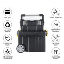 Load image into Gallery viewer, 2-in-1 Rolling Tool Box Set Mobile Tool Chest Storage Organizer Portable Black
