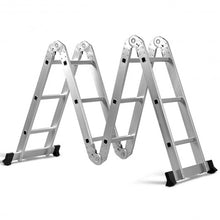 Load image into Gallery viewer, 12.5&#39; 12-Step Multi Purpose Aluminum Folding Scaffold Ladder
