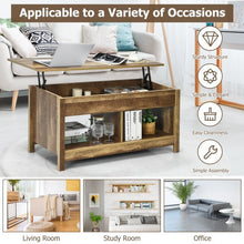 Load image into Gallery viewer, Lift Top Coffee Table with Hidden Storage Compartment and Lower Shelf for Study Room-Oak
