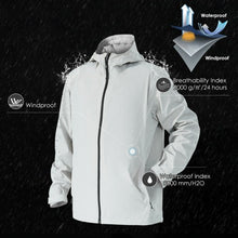 Load image into Gallery viewer, Men&#39;s Waterproof Rain Windproof Hooded Raincoat Jacket-Gray-XXXL
