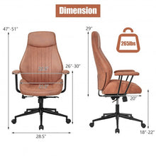 Load image into Gallery viewer, High Back Ergonomic Office Chair with Suede Fabric-Deep Brown
