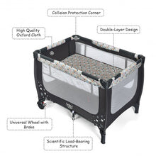 Load image into Gallery viewer, Portable Baby Playpen with Mattress Foldable Design-Gray
