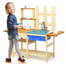 Load image into Gallery viewer, Kid&#39;s Outdoor Wooden Pretend Cook Kitchen Playset Toy
