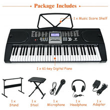 Load image into Gallery viewer, 61-Key Electronic Keyboard Piano Starter Set with Stand Bench and Headphones
