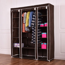 Load image into Gallery viewer, 70&quot; Portable Closet Storage Organizer Clothes Wardrobe-Brown
