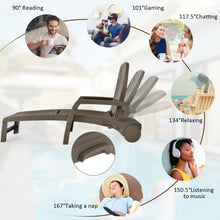 Load image into Gallery viewer, Adjustable Patio Sun Lounger with Weather Resistant Wheels-Coffee
