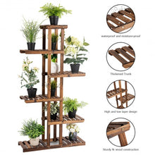 Load image into Gallery viewer, 6 Tier Garden Wooden Shelf Storage Plant Rack Stand
