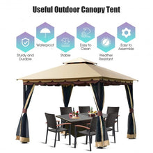 Load image into Gallery viewer, 2-Tier 10&#39; x 10&#39;  Patio Shelter Awning Steel Gazebo Canopy
