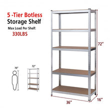 Load image into Gallery viewer, 2 Pcs Storage Shelves Garage Shelving Units Tool Utility Shelves-Silver
