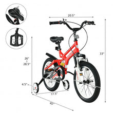 Load image into Gallery viewer, 16&quot; Kids Bike Toddlers Adjustable Freestyle Bicycle with Training Wheels-Red
