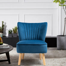 Load image into Gallery viewer, Armless Accent Chair Modern Velvet Leisure Chair-Blue
