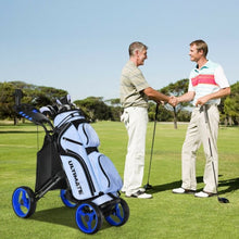 Load image into Gallery viewer, Lightweight Foldable Collapsible 4 Wheels Golf Push Cart-Blue
