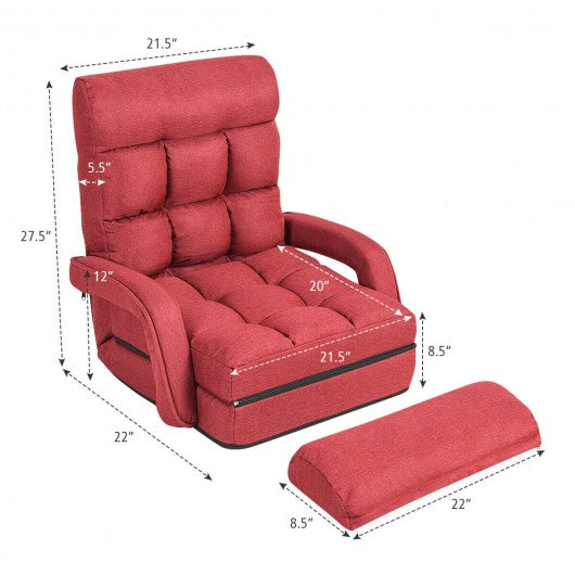 Folding Floor Massage Lazy store Chair Sofa with Armrests and Pillow