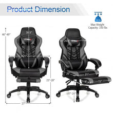 Load image into Gallery viewer, Adjustable Gaming Chair with Footrest for Home Office-Gray
