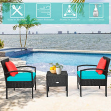 Load image into Gallery viewer, 3 Piece Patio Furniture Set PE Rattan Wicker Sofa Set with Washable Cushion-TU
