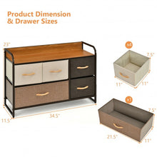 Load image into Gallery viewer, 5-Drawer Dresser Storage Tower with Fold-able Fabric Drawers
