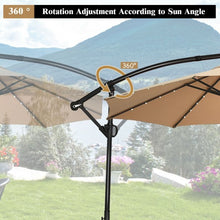 Load image into Gallery viewer, 10FT 360° Rotation Solar Powered LED Patio Offset Umbrella-Beige
