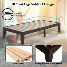 Load image into Gallery viewer, Twin Size 14&quot; Wooden Slats Bed Mattress Frame-Brown
