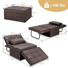 Load image into Gallery viewer, Sofa Bed 4 in 1 Multi-Function Convertible Sleeper Folding footstool-Coffee
