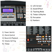 Load image into Gallery viewer, 61-Key Electronic Keyboard Piano Starter Set with Stand Bench and Headphones
