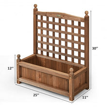 Load image into Gallery viewer, Solid Wood Planter Box with Trellis Weather-resistant Outdoor
