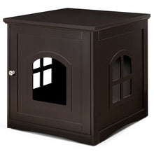 Load image into Gallery viewer, Side Table Nightstand Decorative Cat House-Brown
