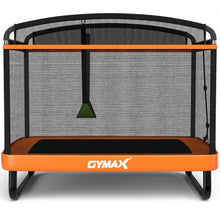 Load image into Gallery viewer, 6 Feet Kids Entertaining Trampoline with Swing Safety Fence-Orange
