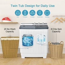 Load image into Gallery viewer, Portable Semi-automatic Washing Machine with Built-in Drain Pump-Gray
