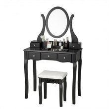 Load image into Gallery viewer, Vanity Set with Removable Makeup Organizer-Black

