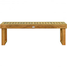 Load image into Gallery viewer, 52&quot; Acacia Wood Dining Bench with Slatted Seat
