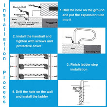 Load image into Gallery viewer, Split Swimming Pool Ladder Stainless Steel 3-Step Ladder and 2 Handrails
