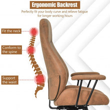 Load image into Gallery viewer, High Back Ergonomic Office Chair with Suede Fabric-Brown
