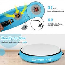 Load image into Gallery viewer, 40&quot; Inflatable Round Gymnastic Mat Tumbling Floor Mat with Electric Pump-Blue
