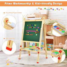 Load image into Gallery viewer, Kids Art Easel with Paper Roll Double-Sided Regulable Drawing Easel Plank
