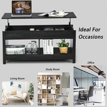 Load image into Gallery viewer, Lift Top Coffee Table with Hidden Storage Compartment and Lower Shelf for Study Room-Black
