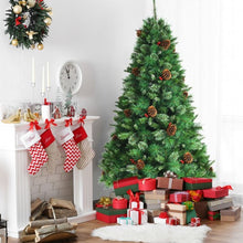 Load image into Gallery viewer, 6 Feet Unlit Hinged PVC Artificial Christmas Pine Tree with Red Berries
