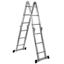 Load image into Gallery viewer, 12.5&#39; 12-Step Multi Purpose Aluminum Folding Scaffold Ladder
