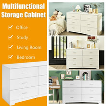 Load image into Gallery viewer, 6-Drawer Freestanding Storage Cabinet with Metal Handles
