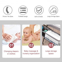 Load image into Gallery viewer, Portable Infant Changing Station Baby Diaper Table with Safety Belt-Gray
