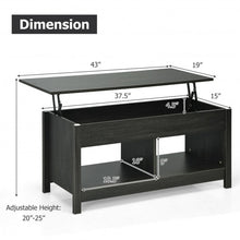 Load image into Gallery viewer, Lift Top Coffee Table with Hidden Storage Compartment and Lower Shelf for Study Room-Black
