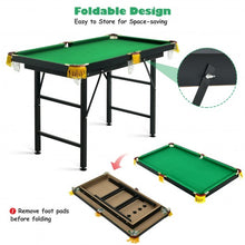 Load image into Gallery viewer, 47&quot; Folding Billiard Table Pool Game Table with Cues and Brush Chalk -Green
