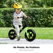 Load image into Gallery viewer, 12” Kids No Pedal Balance Bike with Adjustable Seat-Black
