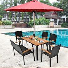 Load image into Gallery viewer, 55&quot; Patio Rattan Dining Table with Umbrella Hole
