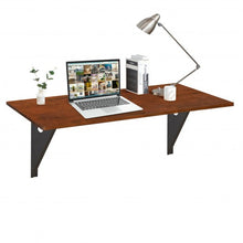 Load image into Gallery viewer, 40&#39;&#39; x 14&#39;&#39; Wall-Mounted Desk Rubber Wood Dining Table with Sturdy Steel Bracket
