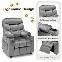 Load image into Gallery viewer, Adjustable Lounge Chair with Footrest and Side Pockets for Children-Gray
