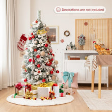 Load image into Gallery viewer, 5 Feet Snow Flocked Christmas Pencil Tree with Berries and Poinsettia Flowers
