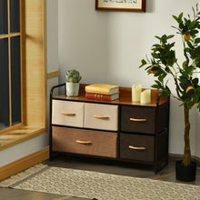 Load image into Gallery viewer, 5-Drawer Dresser Storage Tower with Fold-able Fabric Drawers
