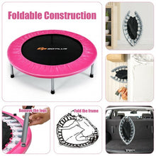 Load image into Gallery viewer, 38&quot; Mini Folding Trampoline Portable Leisure Fitness Backboard-Pink
